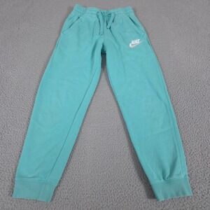Nike Sweatpants Kids Medium Teal Joggers NSW Club Fleece Cotton Blend Pockets